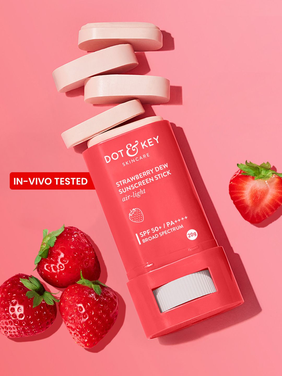 DOT & KEY DOT & KEY Strawberry Dew Sunscreen Stick In-Vivo Tested SPF 50+ PA++++ Makeup Friendly-20g