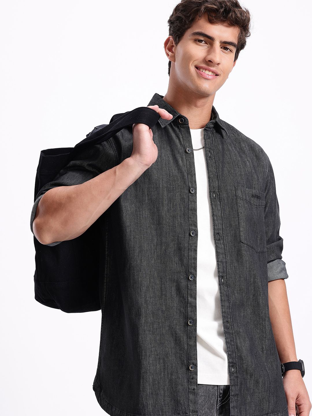 Aeropostale  Pure Cotton Denim Casual Shirt
