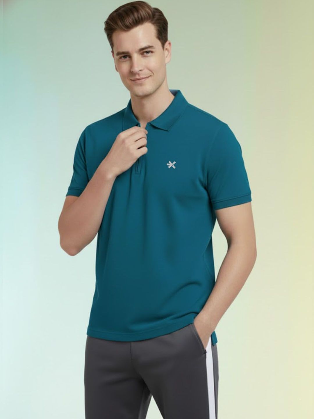 HRX by Hrithik Roshan Men Brand Logo Polo Collar Pockets T-shirt