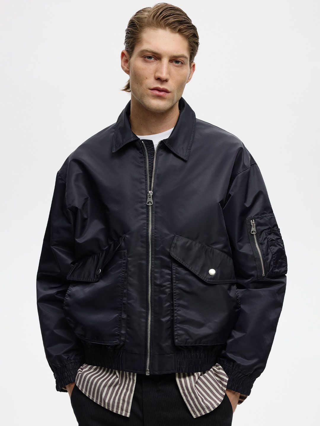 H&M Nylon Bomber Jacket
