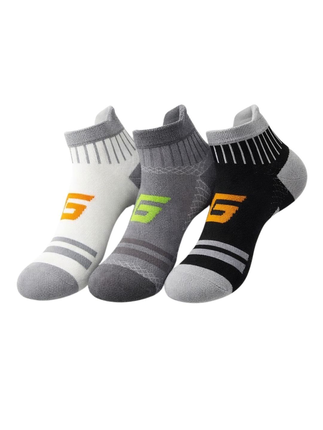 iSWEVEN Unisex Pack of 3 Cotton Blend Colourblocked Ankle Length Socks