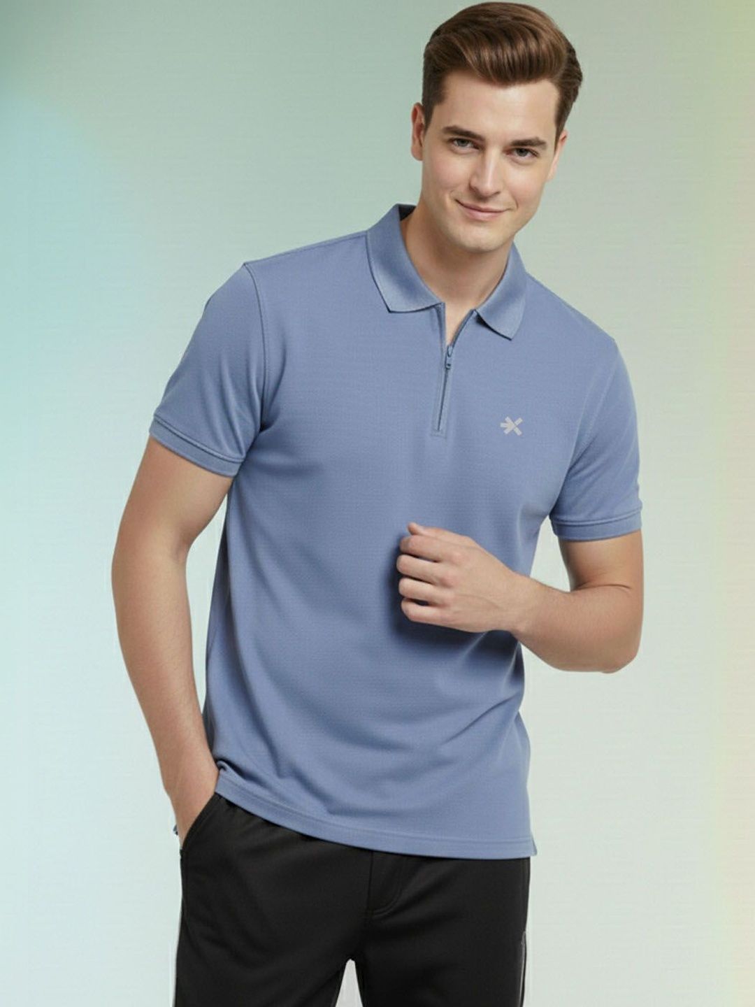 HRX by Hrithik Roshan Men Brand Logo Polo Collar T-shirt