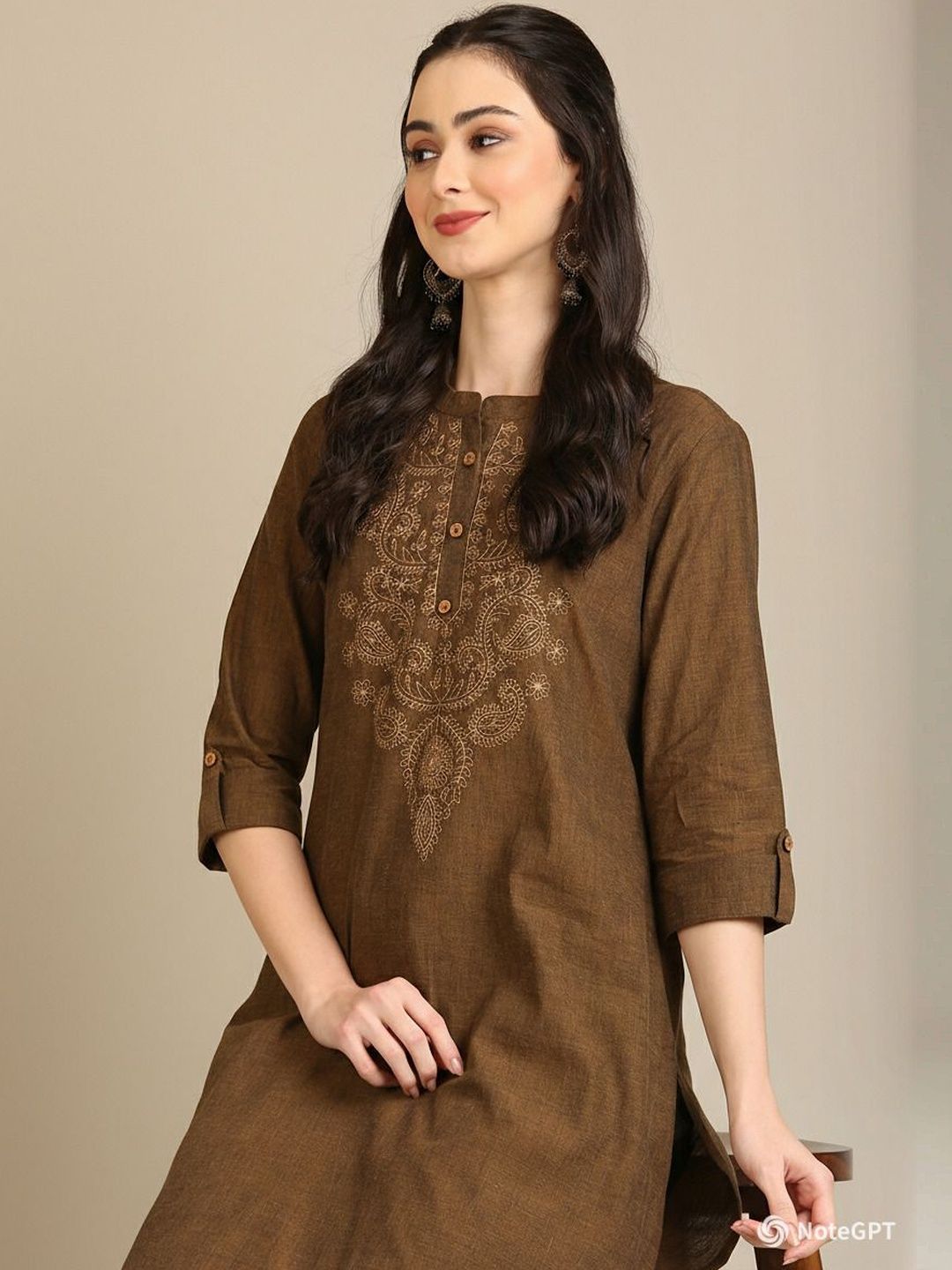 Anouk Anouk Women Embroidered Regular Sleeves Thread Work Kurta