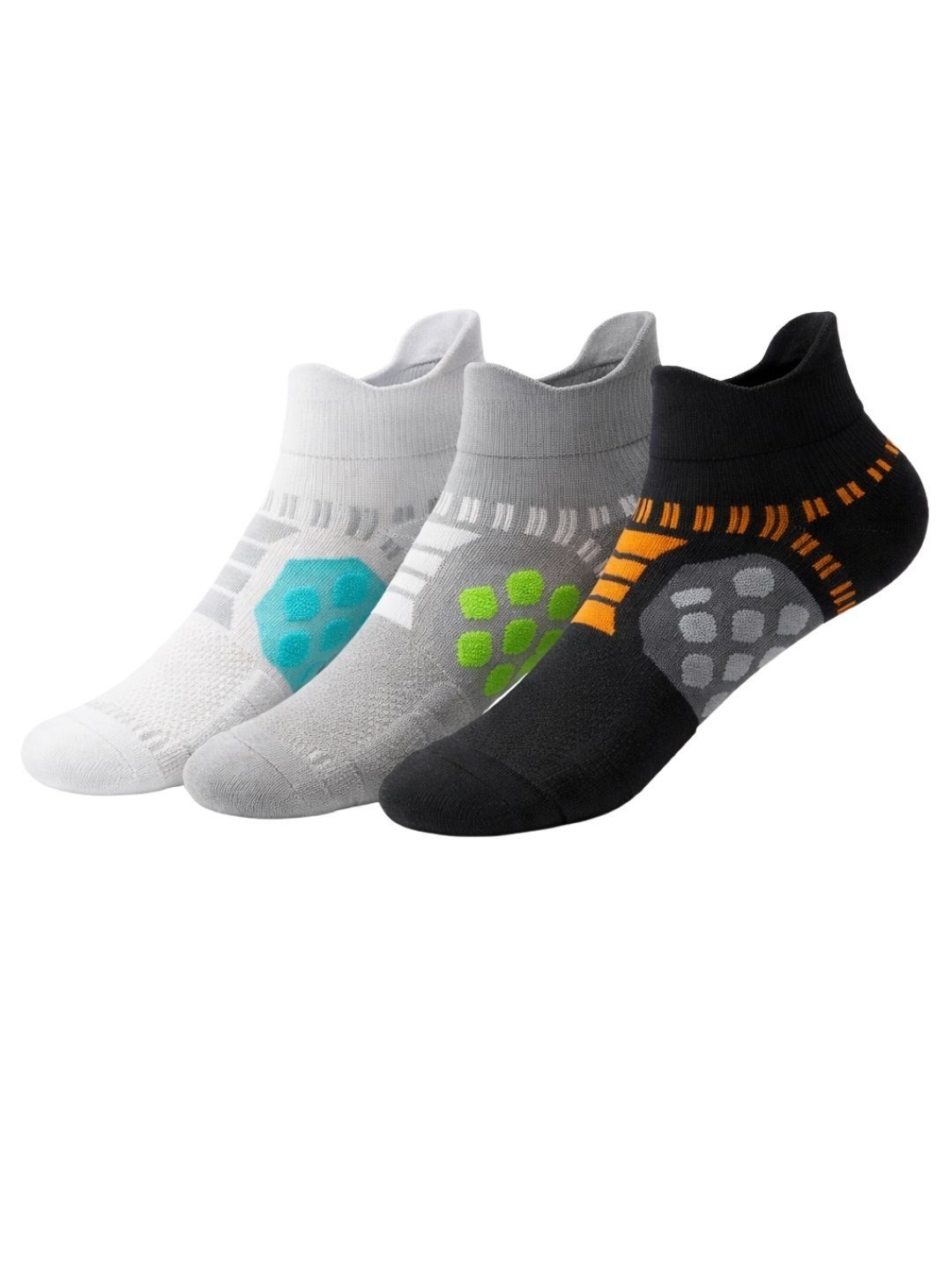 iSWEVEN Unisex Pack of 3 Cotton Blend Patterned Ankle Length Socks