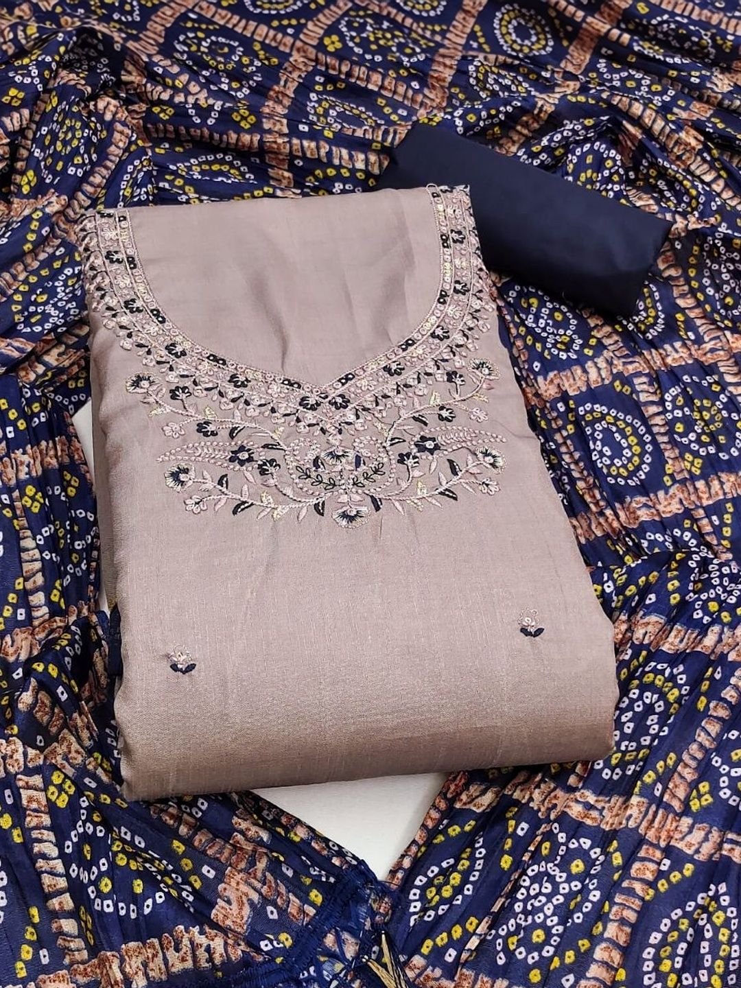 LeeliPeeri Designer Embroidered Unstitched Dress Material