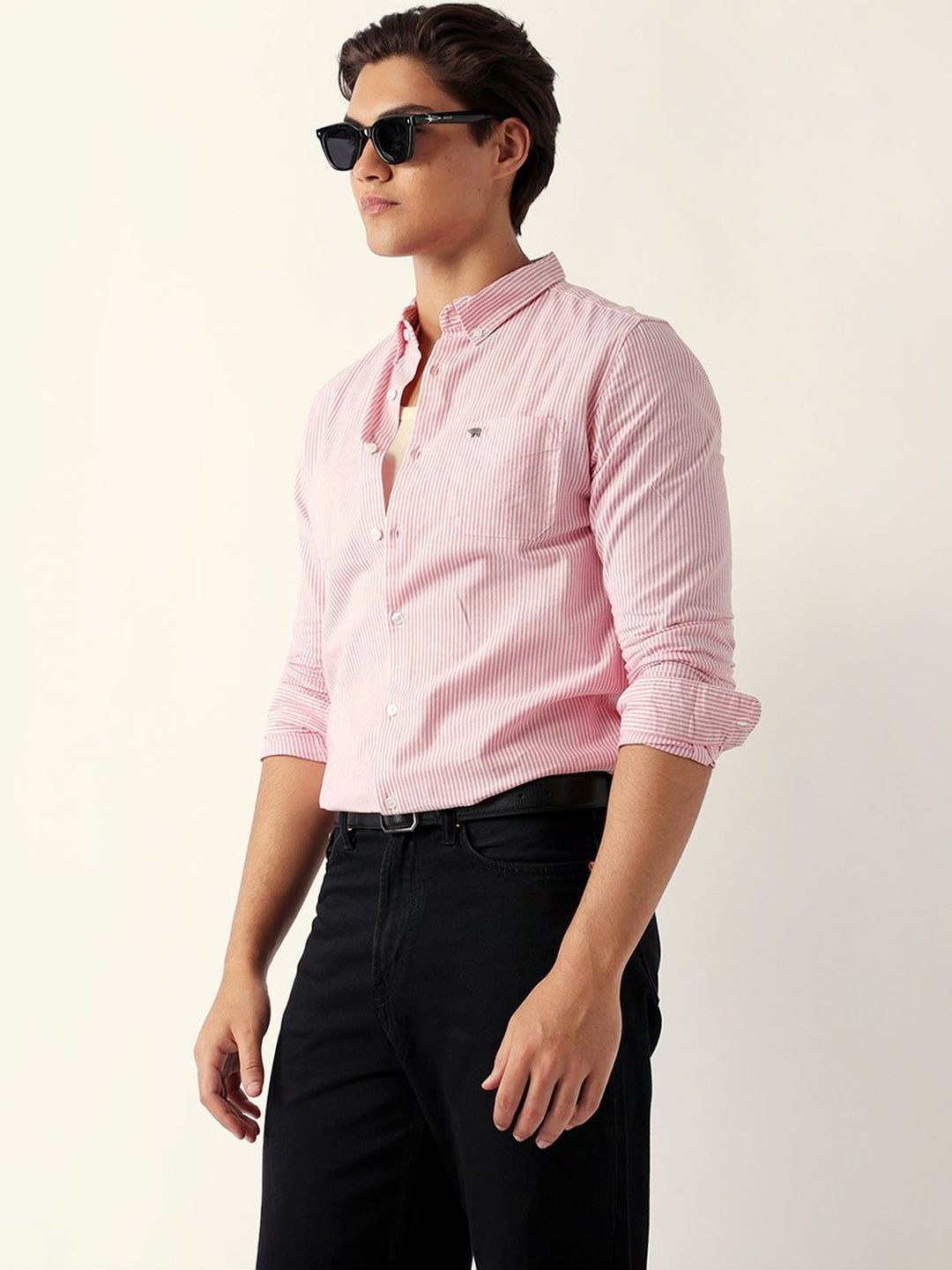Men Slim Fit Pinstripes Casual Shirt deal from myntra Men Slim Fit Pinstripes Casual Shirt deal from myntra