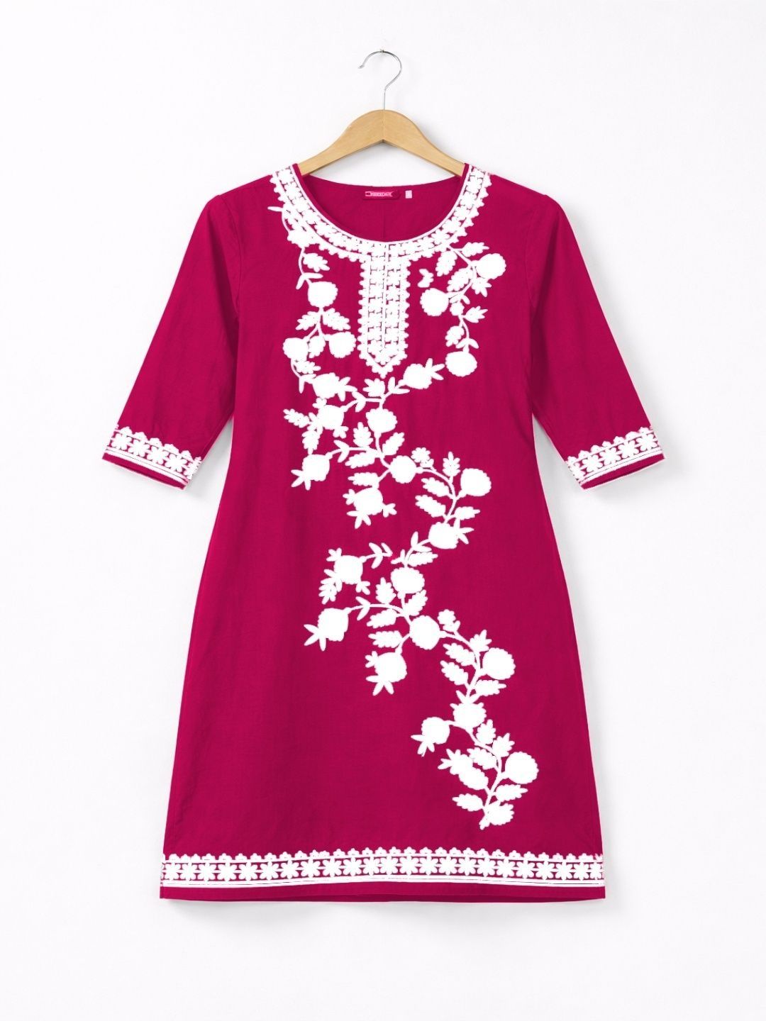 Naida Floral Embroidered Thread Work Thread Work Kurti