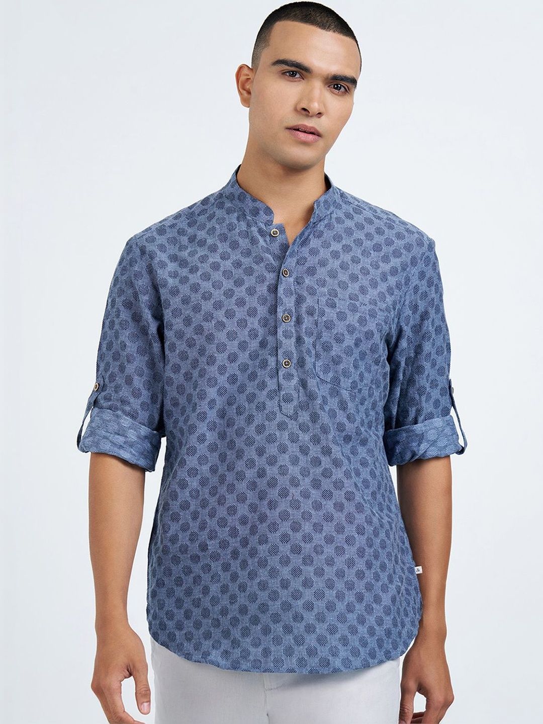 indus route by Pantaloons Men Geometric Printed Kurta