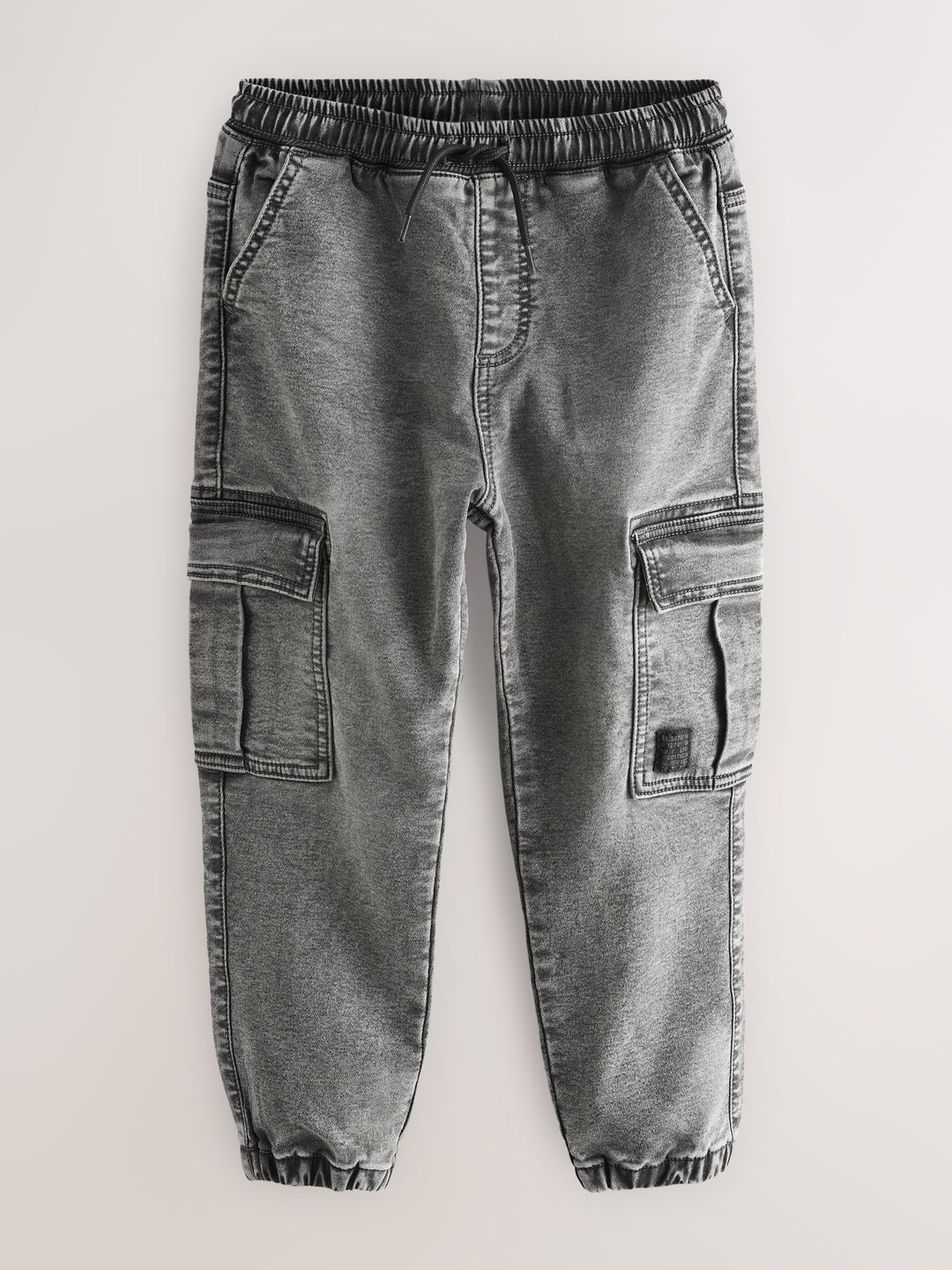 NEXT Boys Mid-Rise Light Fade Jogger Style Cargo Jeans