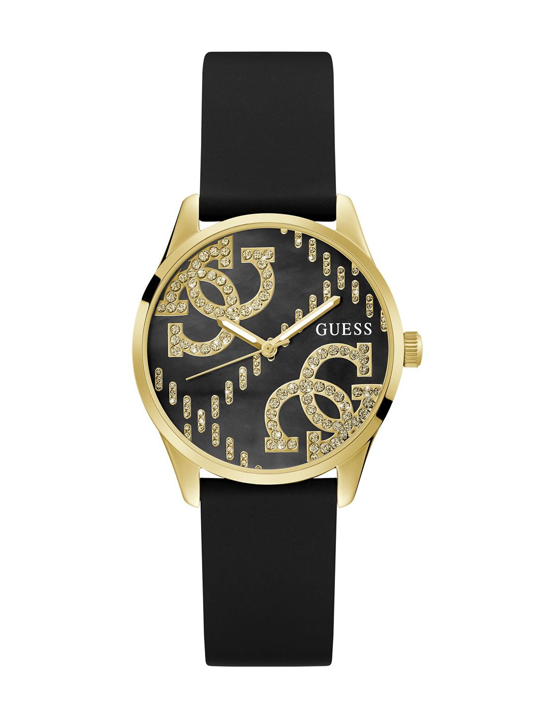 GUESS GUESS Women G Stitch Embellished Dial & Silicon Straps Analogue Watch GW0755L3