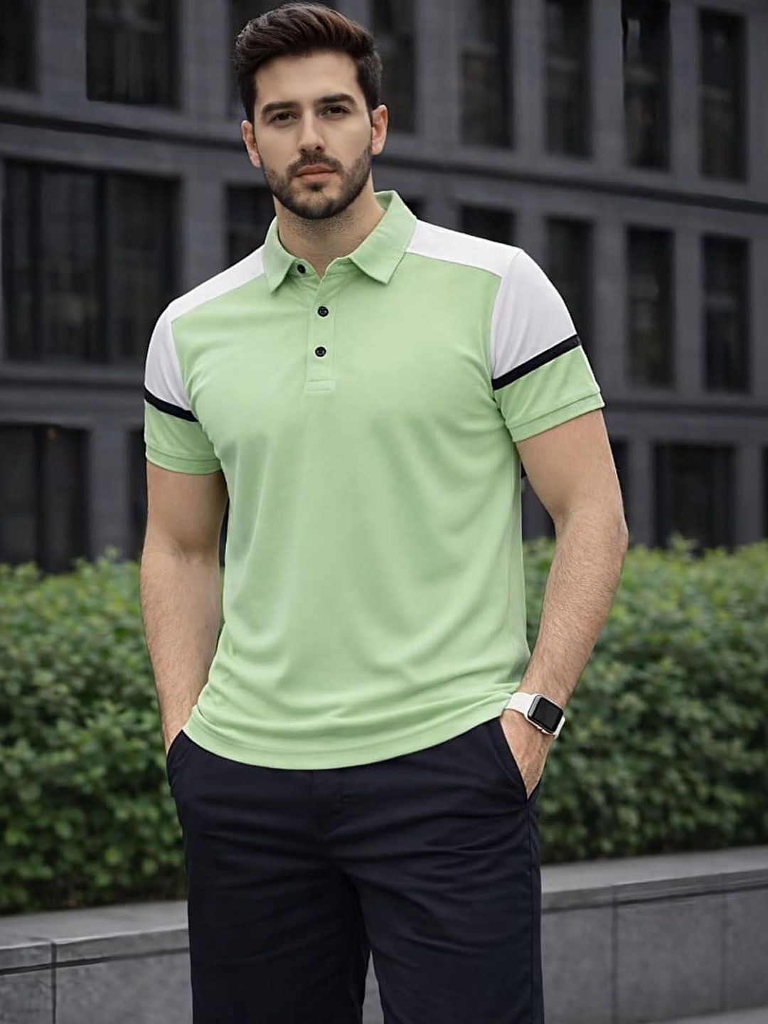 Moda Rapido Men Colourblocked Polo Collar T-shirt