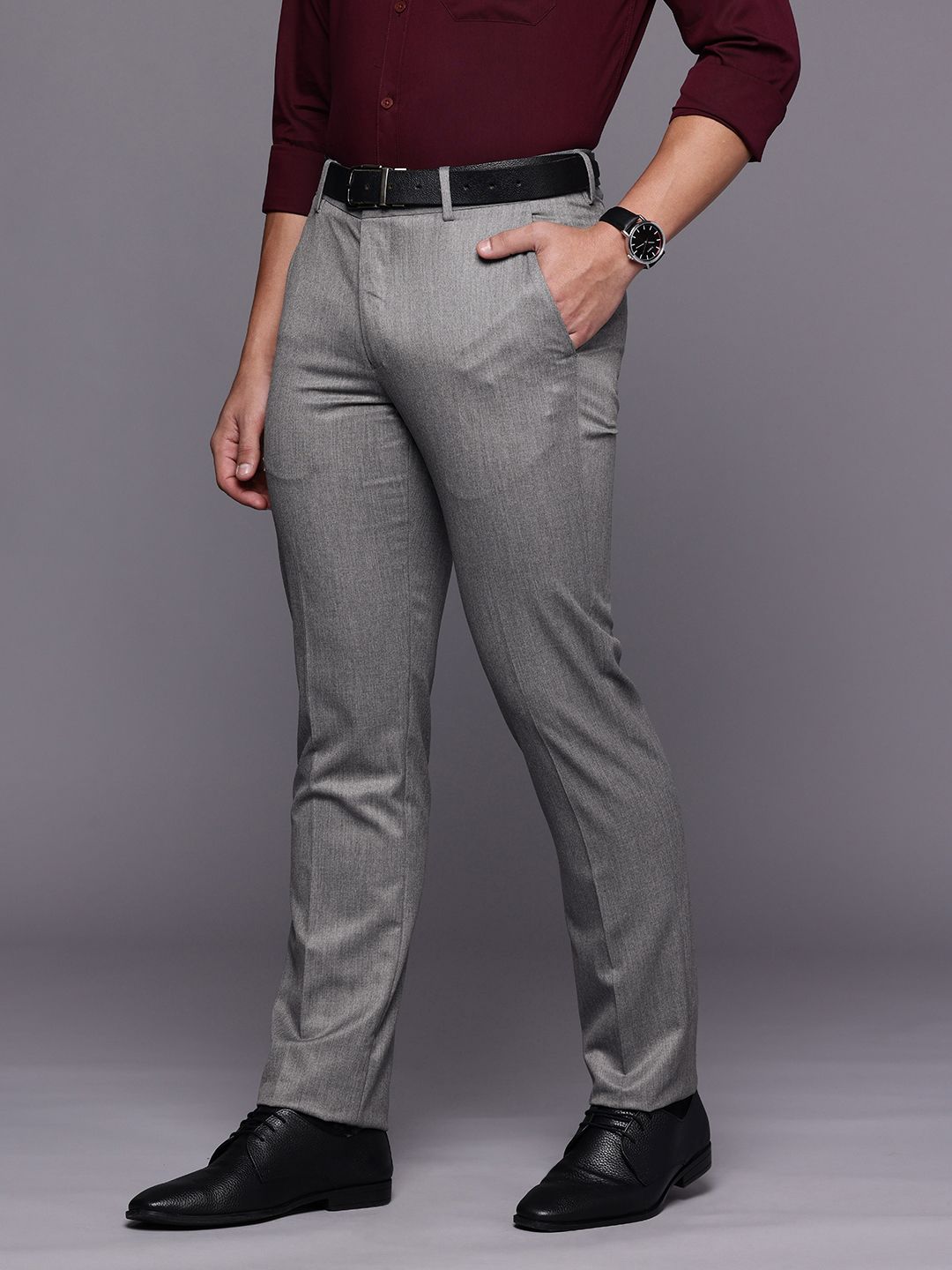 Louis Philippe Men Slim Fit Formal Trousers