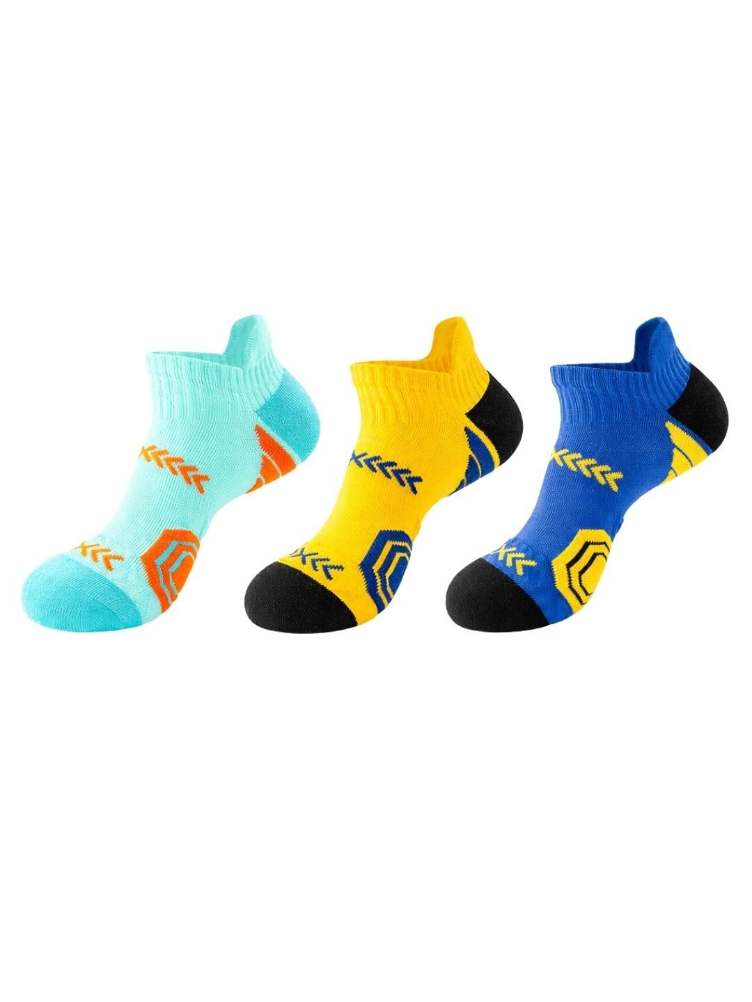 iSWEVEN Unisex Pack of 3 Cotton Blend Patterned Ankle Length Socks