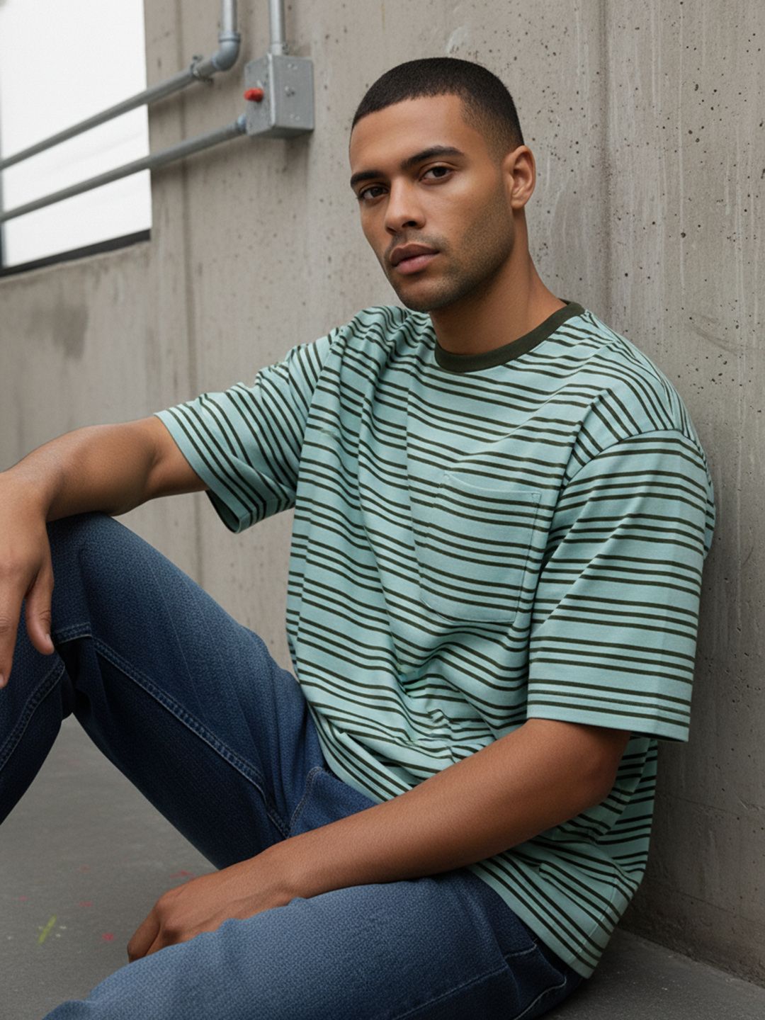 The Roadster Life Co. Striped Relaxed Fit T-shirt