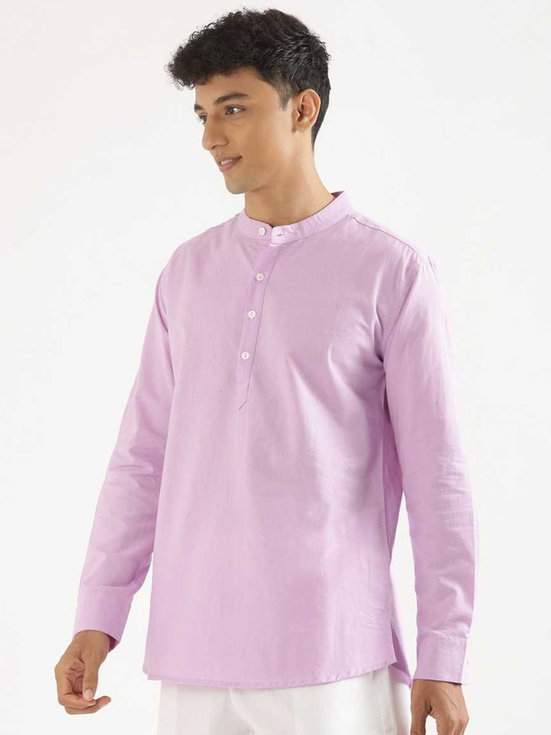 SAADAA Thread Work Airy Straight Above Knee Kurta