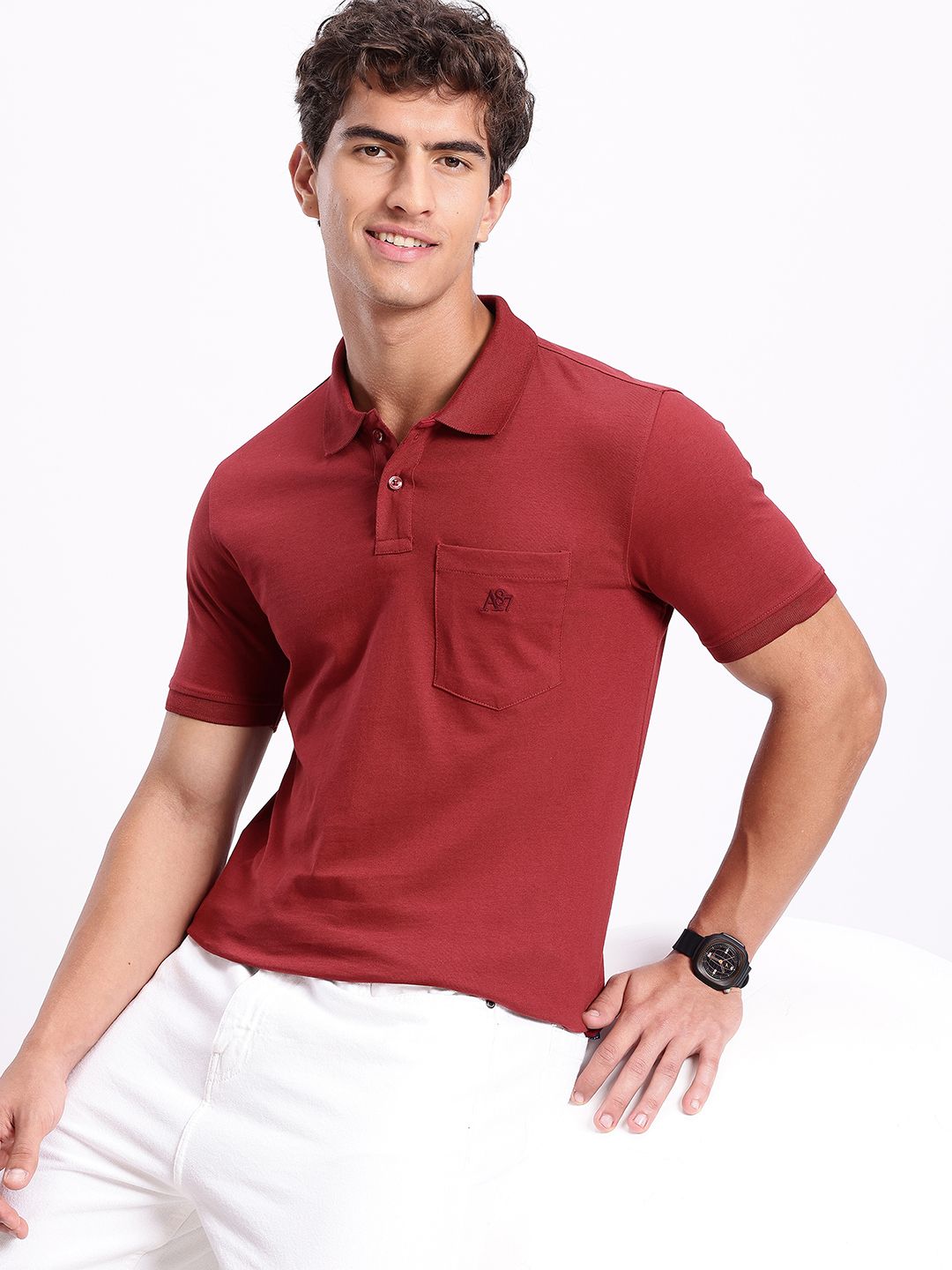Aeropostale Polo Collar Pure Cotton Pockets T-shirt