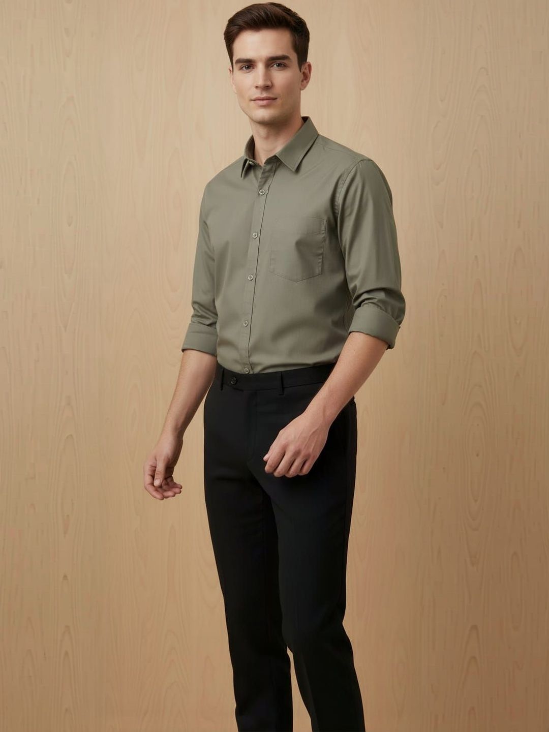 THE SHIRT CODE Men Slim Fit Casual Shirt