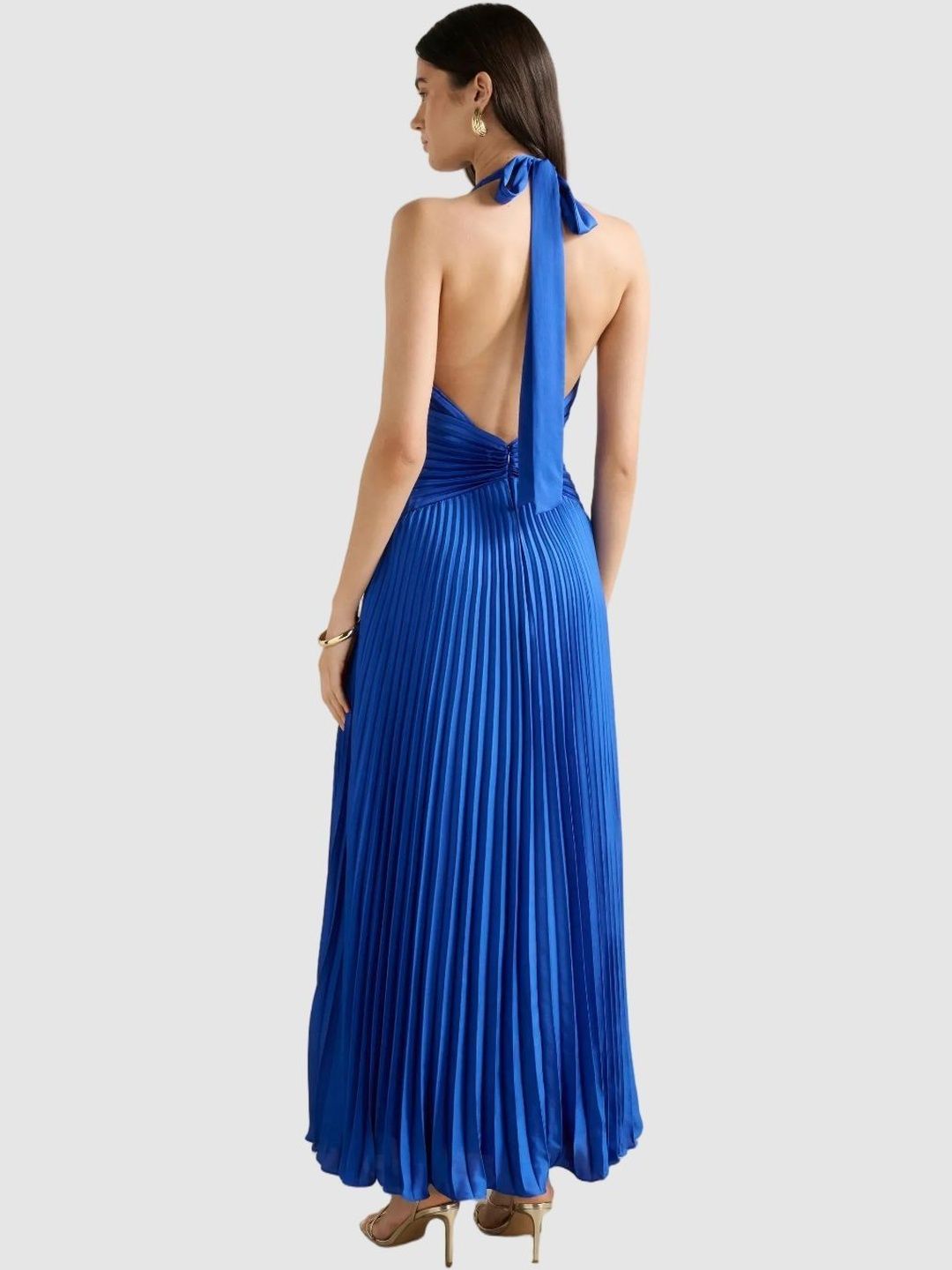 Halter Neck Fit & Flare Maxi Dress