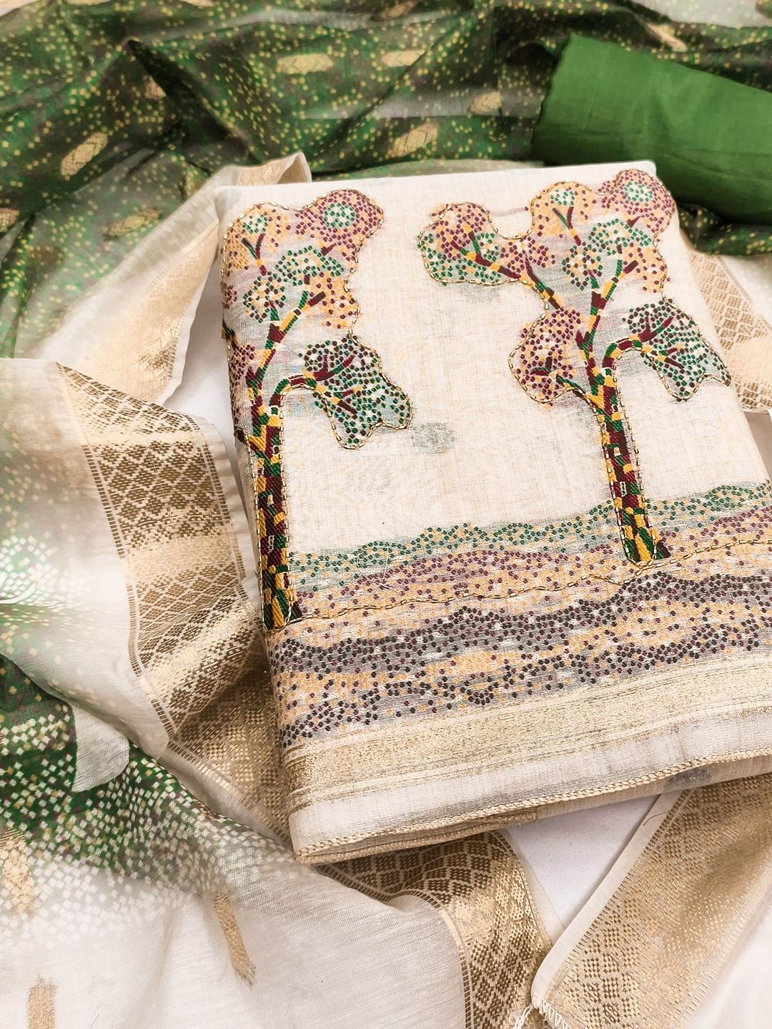 Dhaaga Ghar Embroidered Unstitched Dress Material