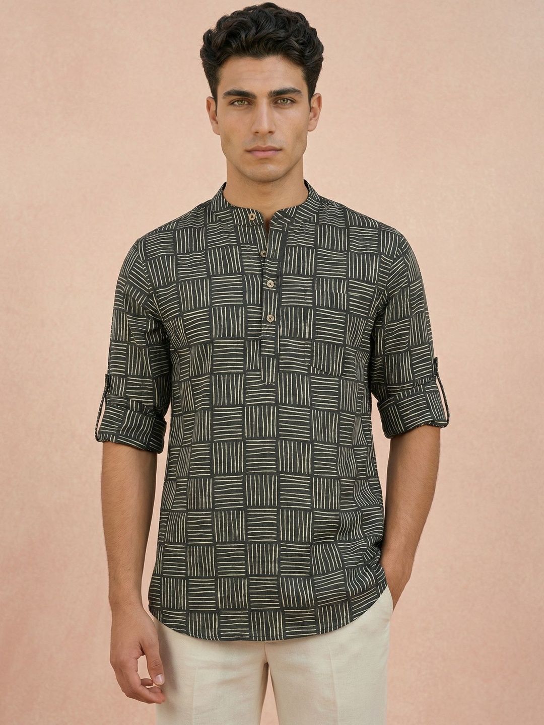 Anouk Mirage Men Geometric Printed Kurta