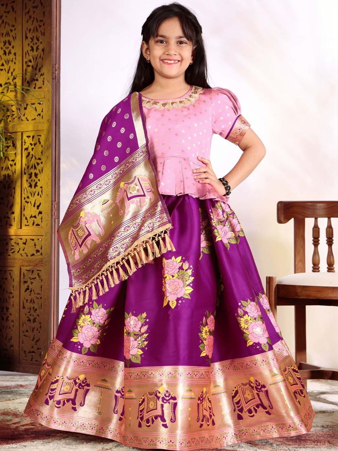 satyamfab Girls Ready to Wear Lehenga & Blouse With Dupatta