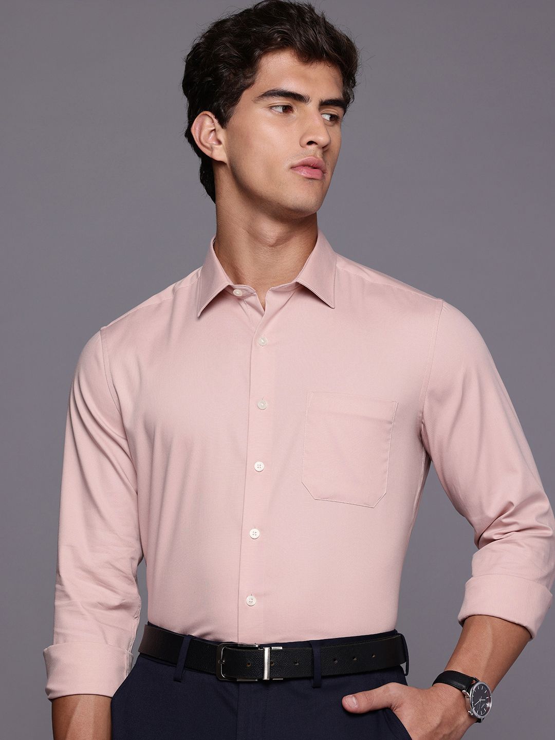 Louis Philippe Louis Philippe Slim Fit Pure Cotton Formal Shirt