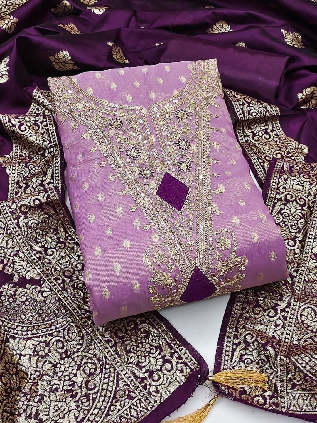 Ashiya Fab Embroidered Unstitched Dress Material