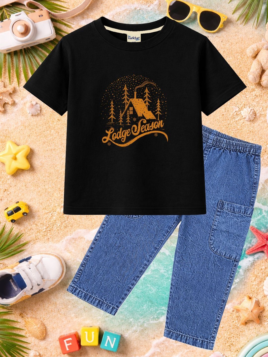 The Natkhat Tales Unisex Kids Printed T-shirt with Trousers