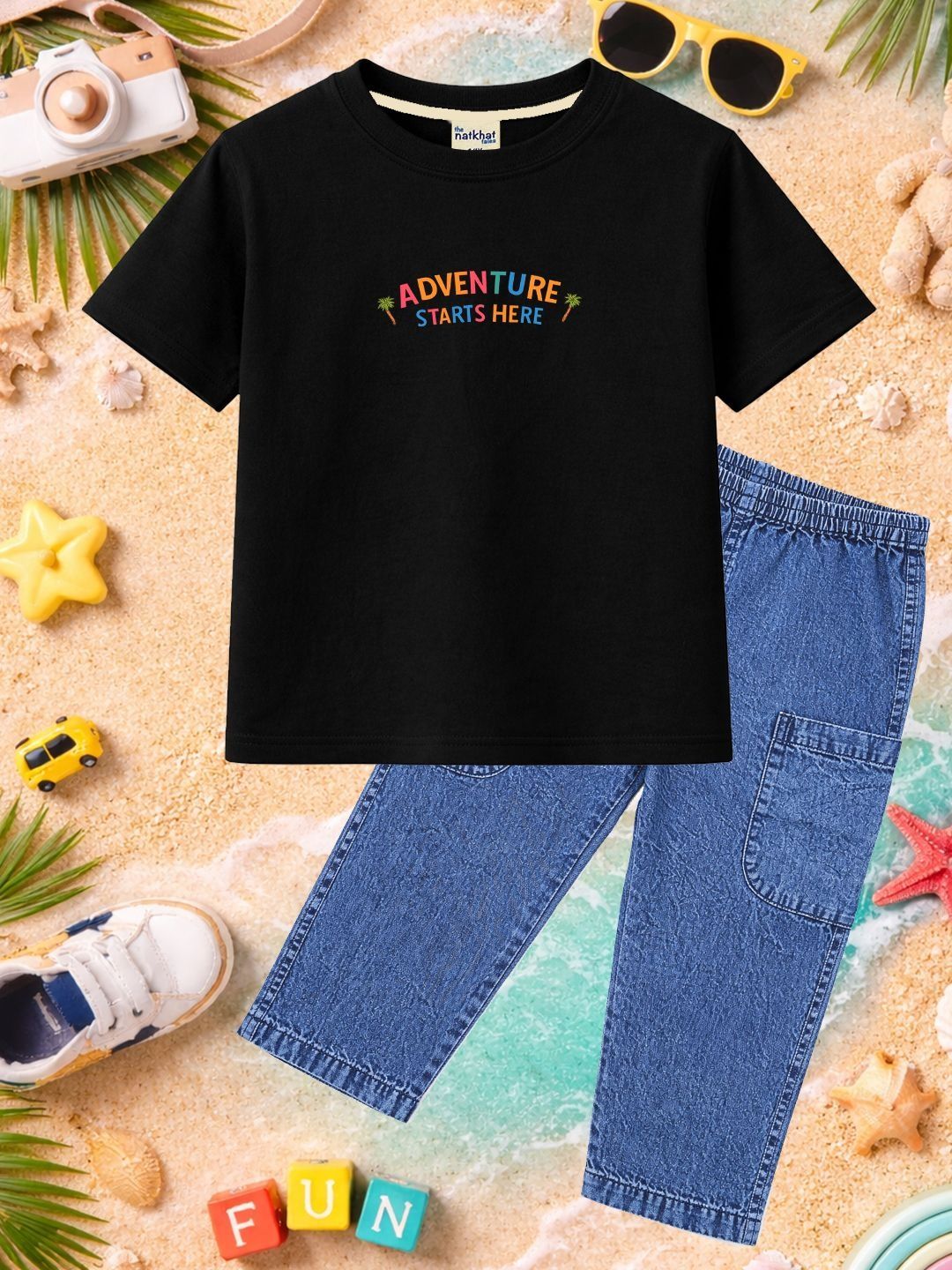 The Natkhat Tales Unisex Kids Printed T-shirt with Trousers