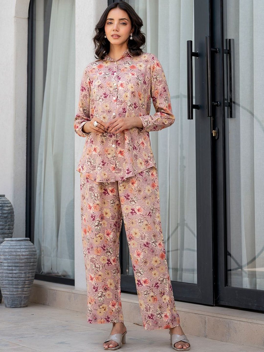 Roadster Floral Printed Shirt with Palazzos