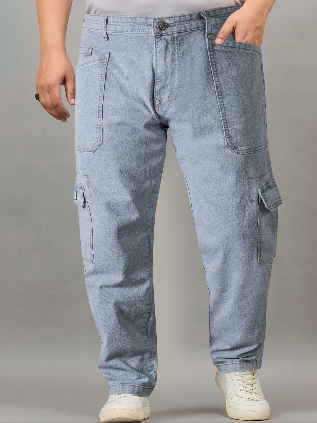 RIG BONE Men Loose Relaxed Fit Mid-Rise Light Fade Stretchable Jeans