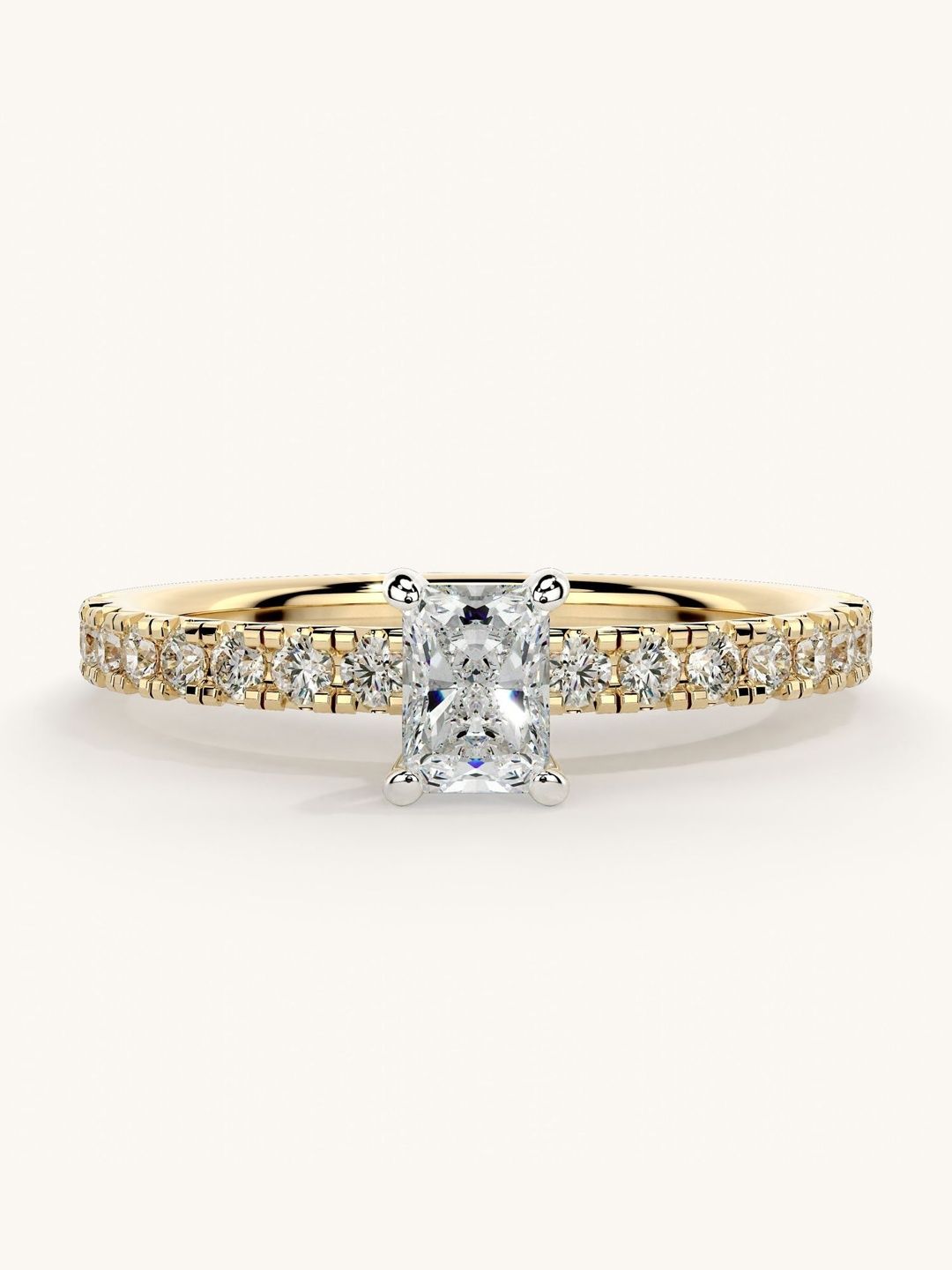 VALANOVA 925 Sterling Silver Gold-Plated Diamond Studded Finger Ring - 1.35g