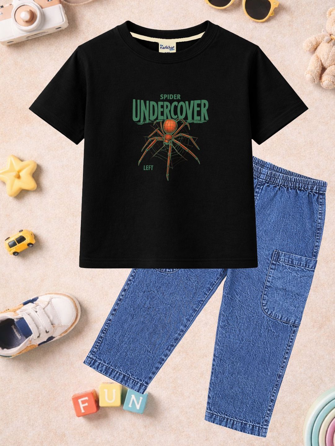 The Natkhat Tales Unisex Kids Printed T-shirt with Trousers