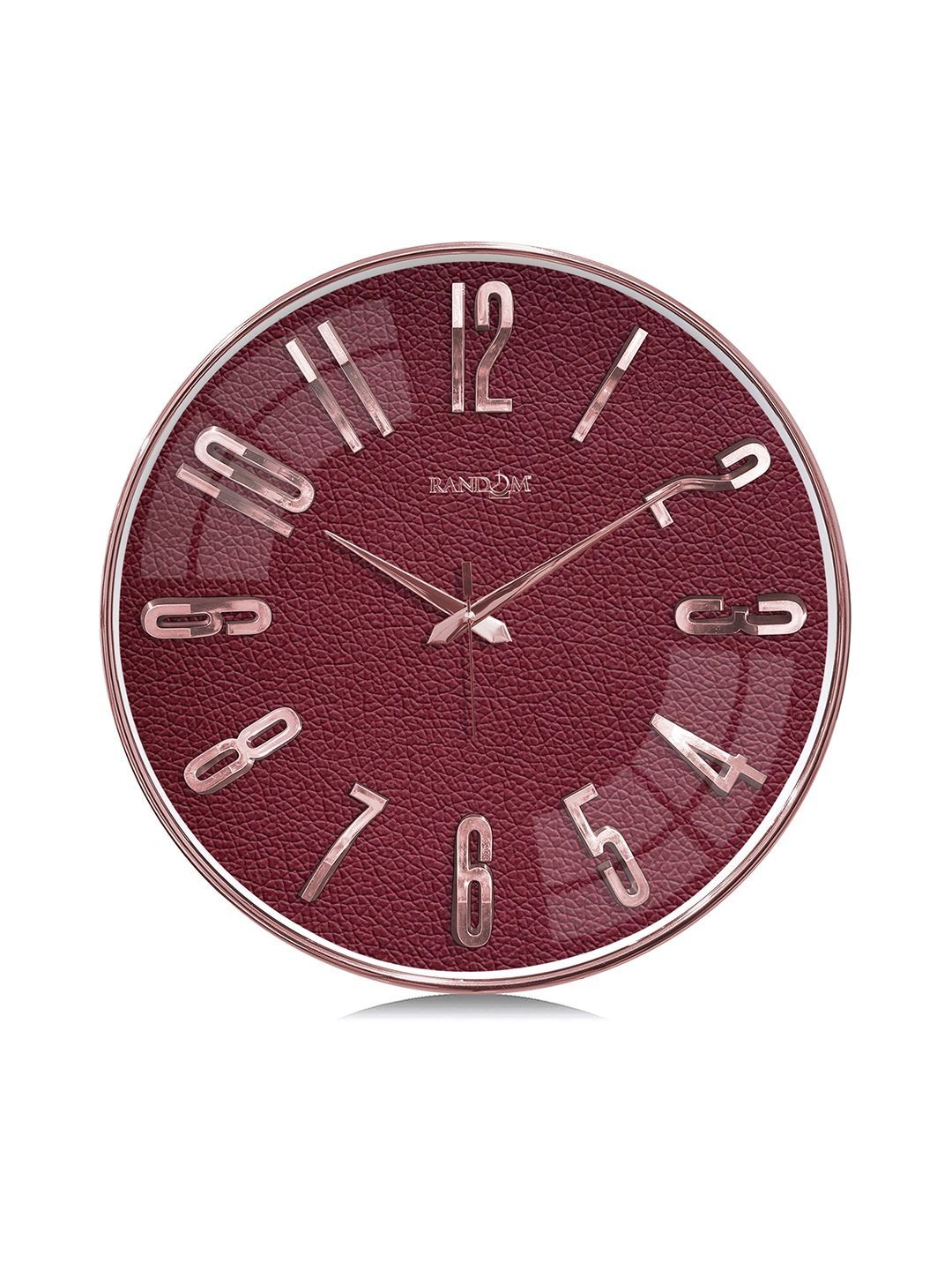 RANDOM Multicoloured & Maroon Textured Contemporary Wall Clock