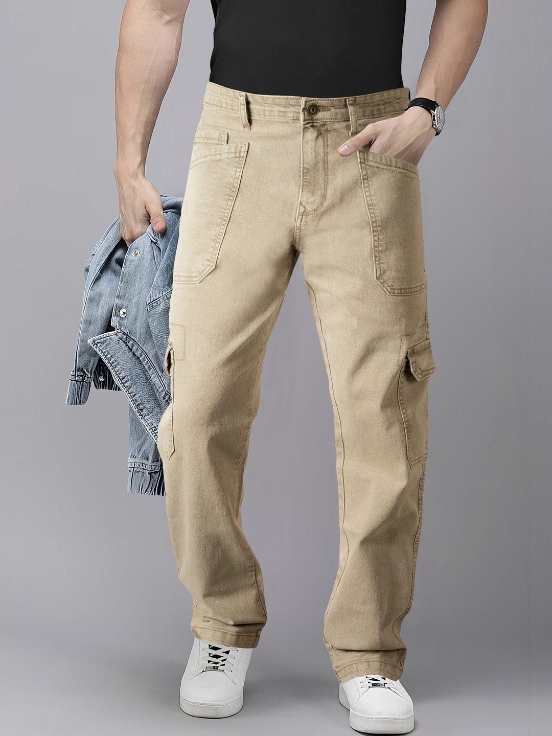 RIG BONE Men Loose Relaxed Fit Mid-Rise Stretchable Jeans