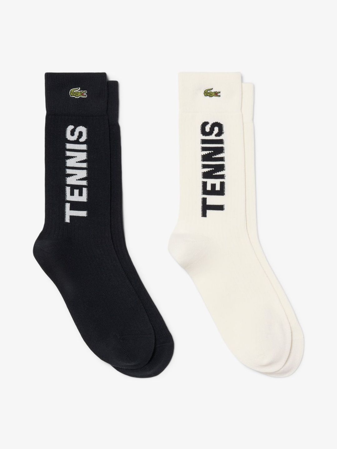 Lacoste Men Pack of 2 Cotton Blend Assorted Patterned Calf Length Socks