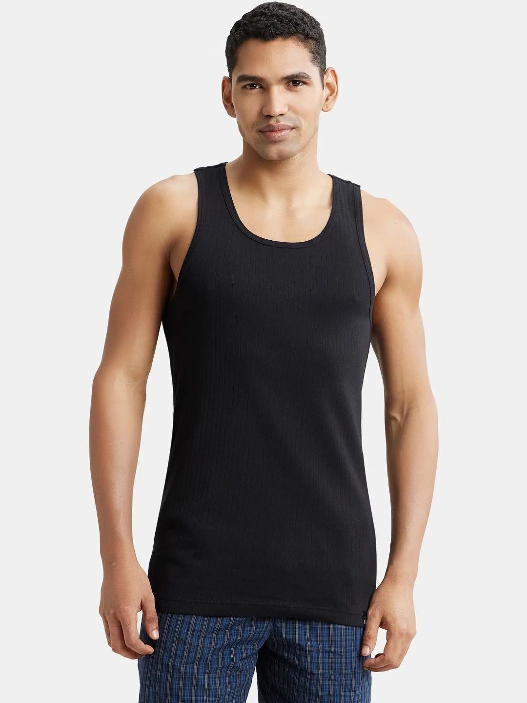 Jockey Combed Cotton Rib Round Neck with Racer Back Gym Vest-9922