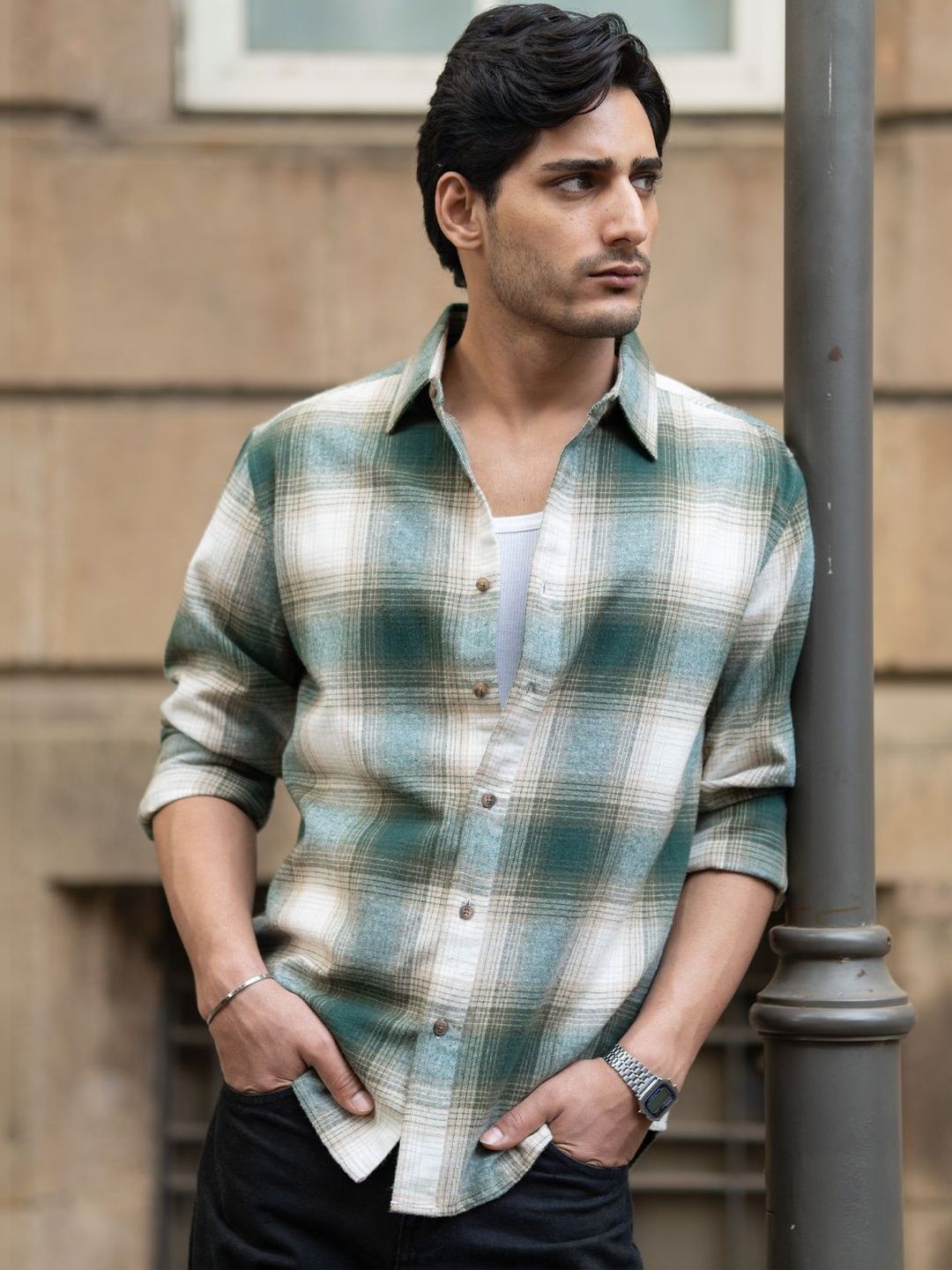 Powerlook Men Tartan Checks Checked Casual Shirt