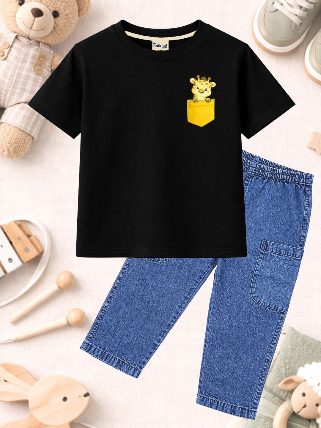 The Natkhat Tales Unisex Kids Printed T-shirt with Trousers