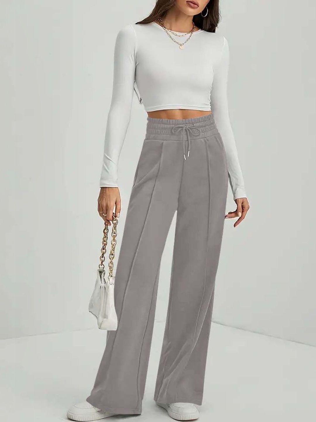 GENZILOOKS Women Comfort High-Rise Easy Wash Trousers