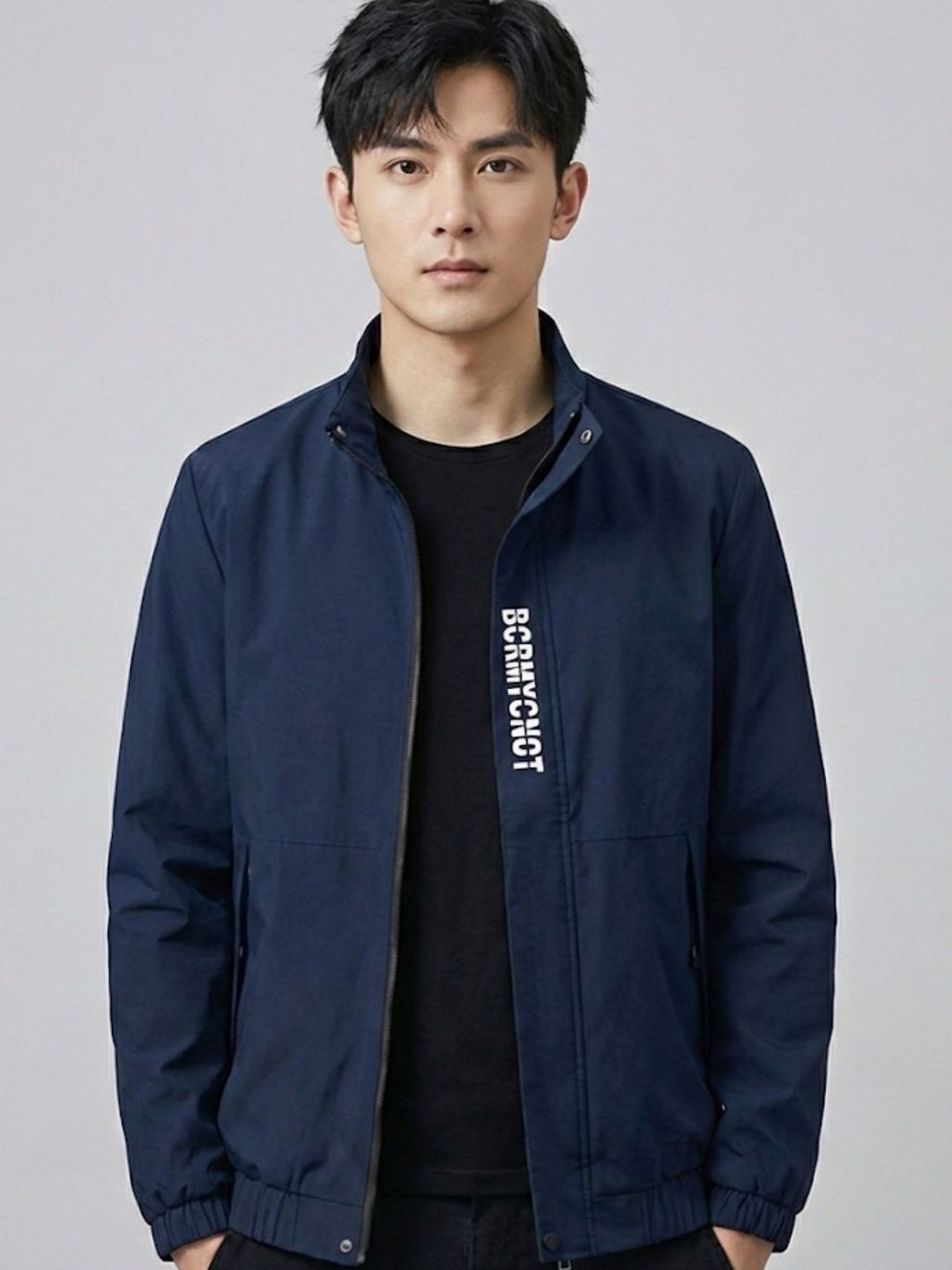 MIA FASHION Men Typography Lightweight Bomber Jacket