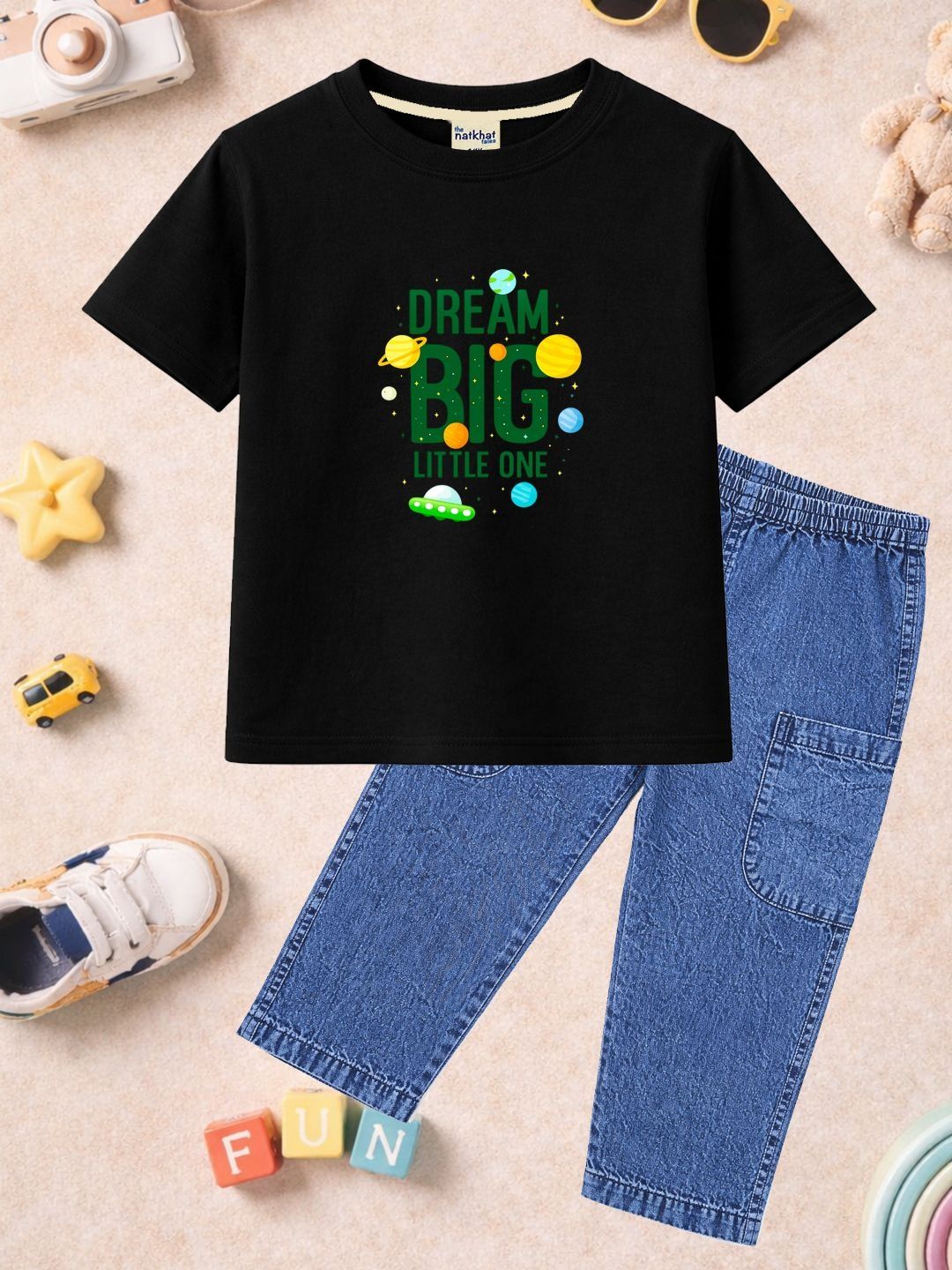 The Natkhat Tales Unisex Kids Printed T-shirt with Trousers