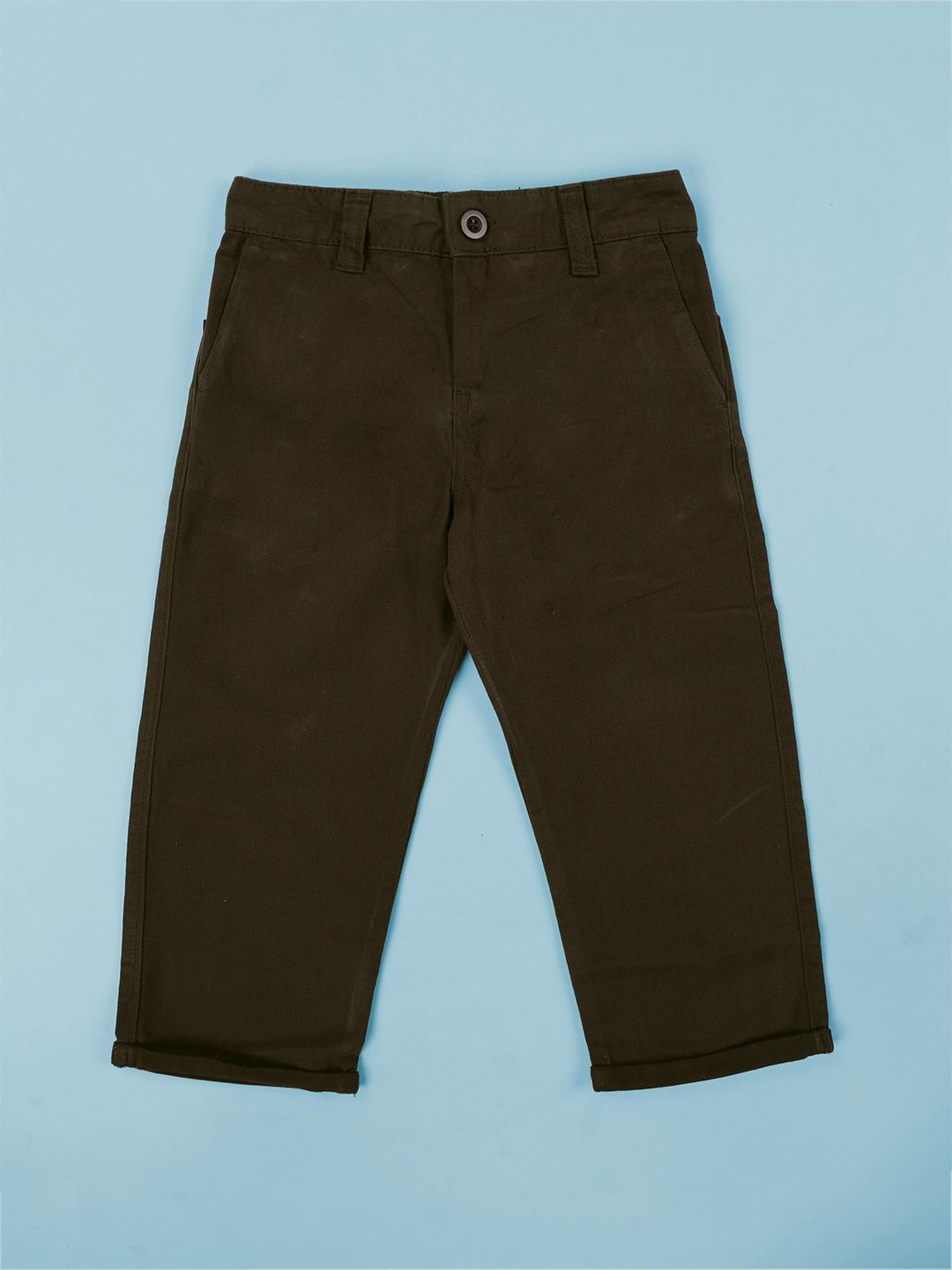 KiddoPanti Boys Mid Rise Regular Fit Wrinkle Free Cotton Chinos Trousers