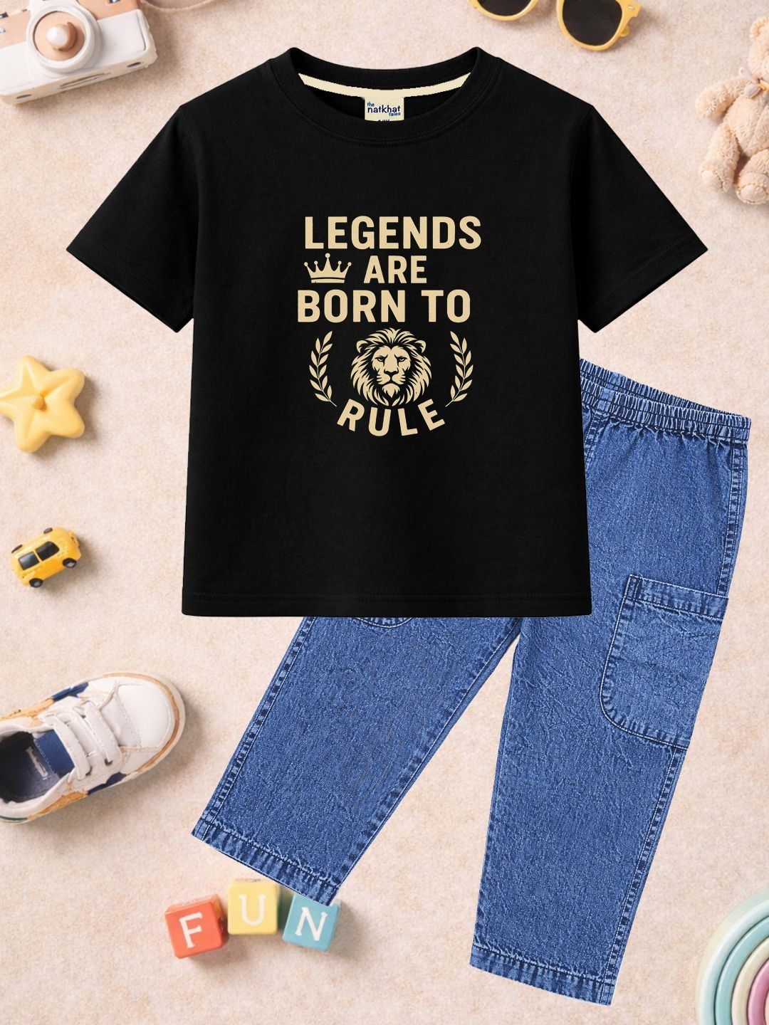 The Natkhat Tales Unisex Kids Printed T-shirt with Trousers