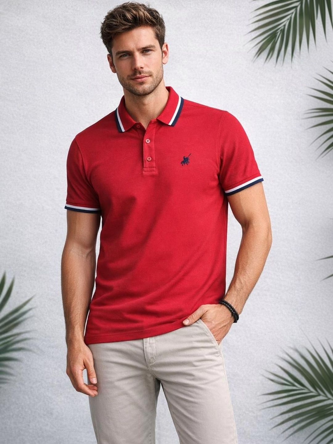 Raves Men Polo Collar Bio Finish T-shirt
