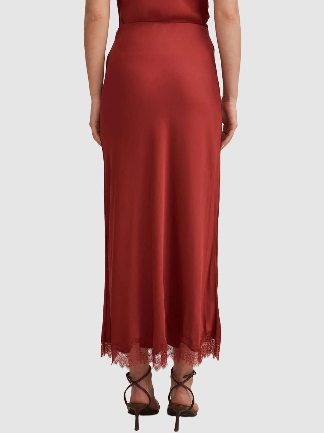 Lace Frills Bows and Ruffles Maxi Straight Skirt