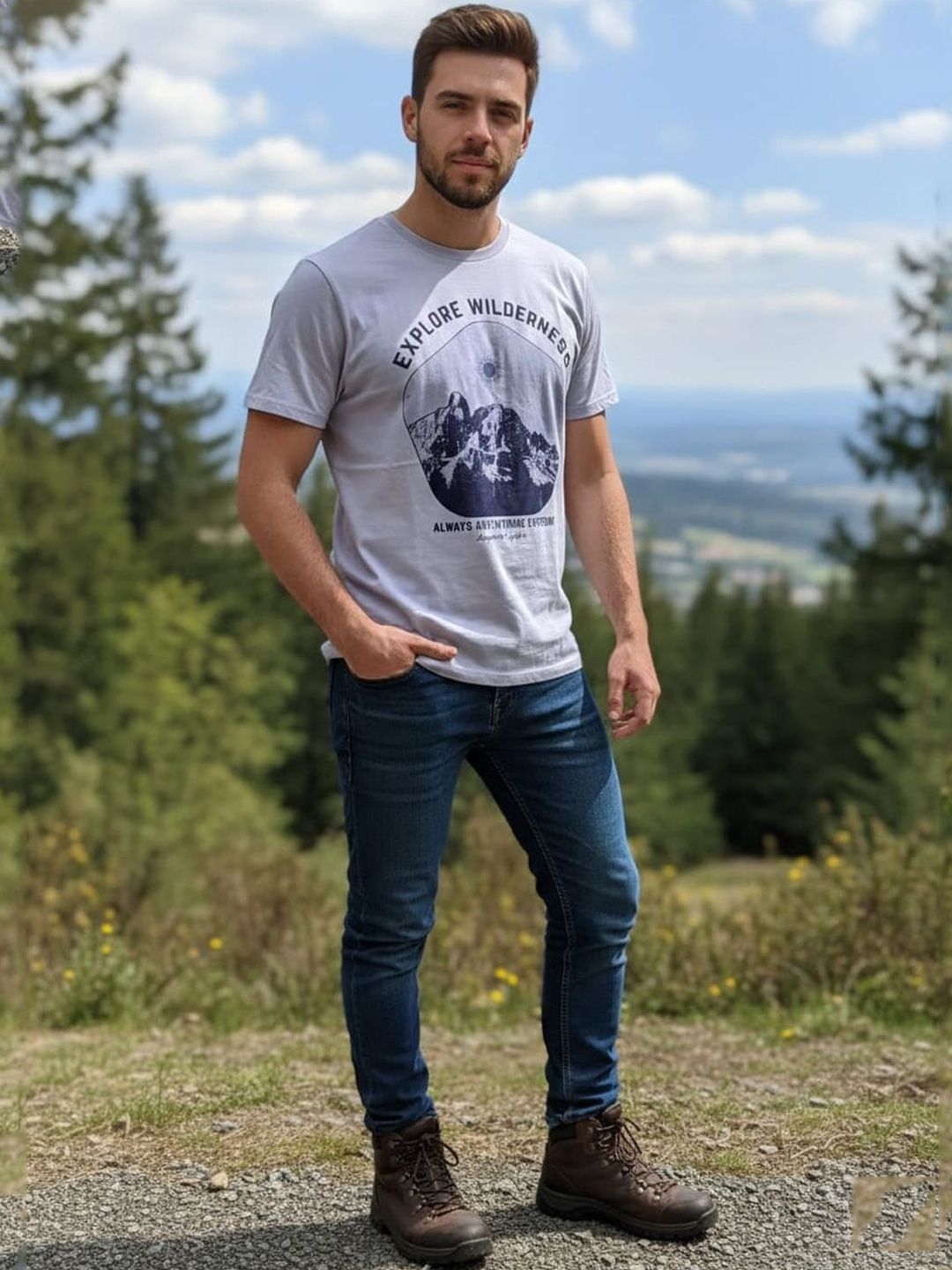 The Roadster Lifestyle Co Printed Cotton Round Neck T-shirt