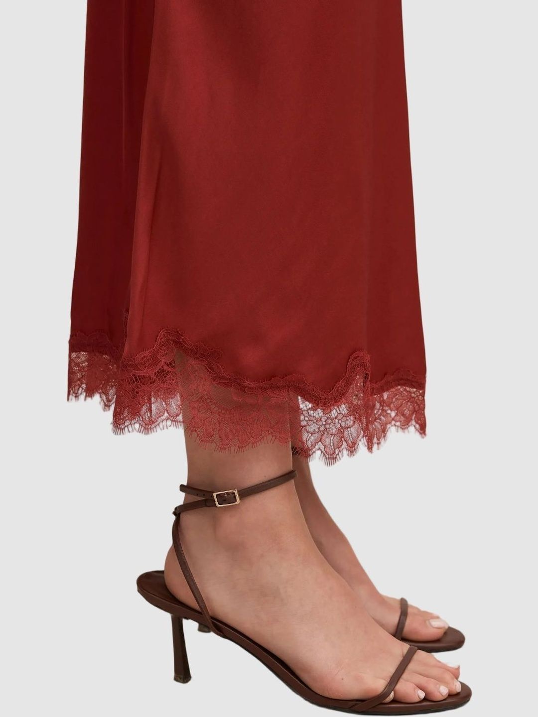 Lace Frills Bows and Ruffles Maxi Straight Skirt
