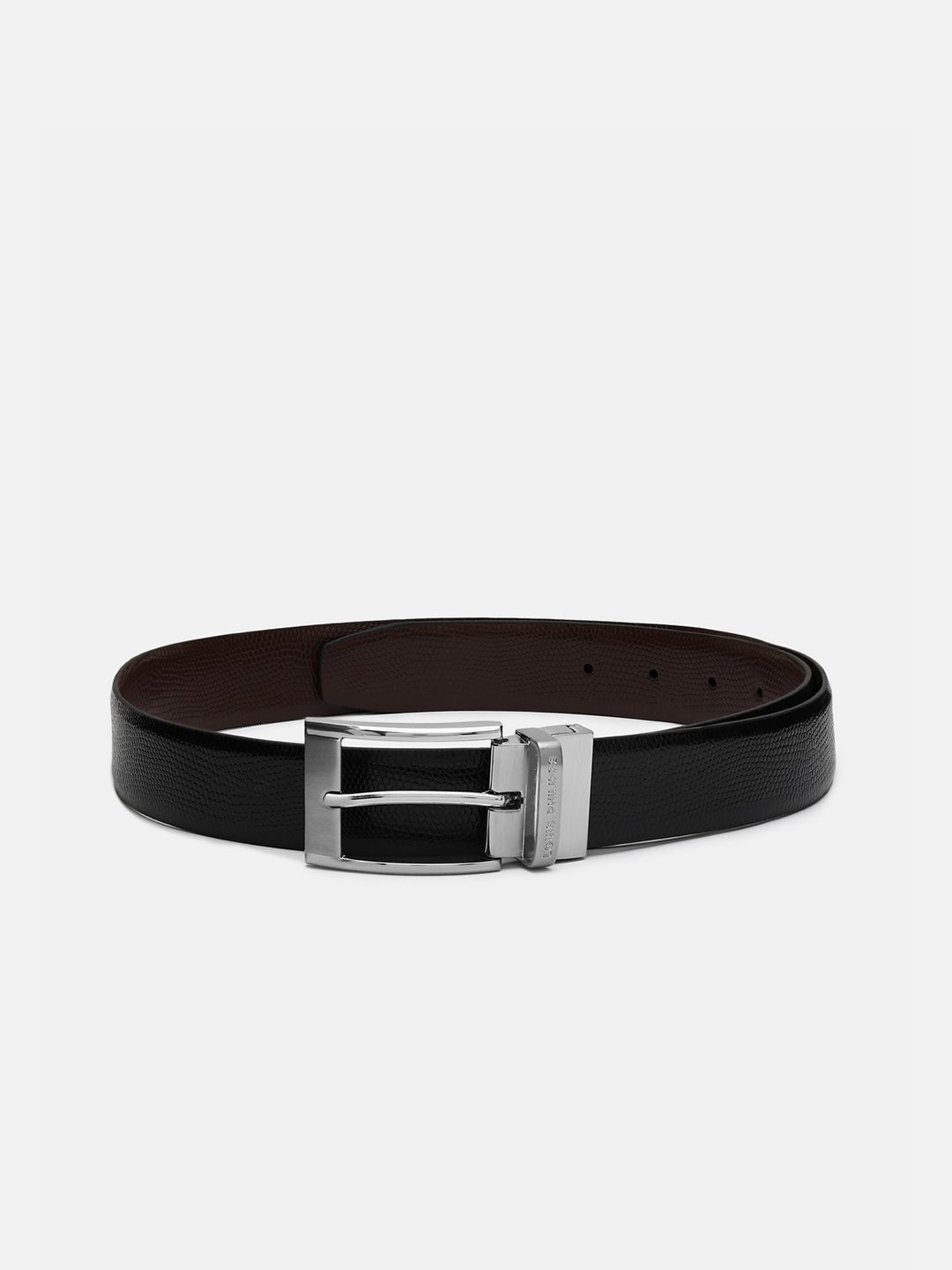 Louis Philippe Men Black & Brown Reversible Leather Belt