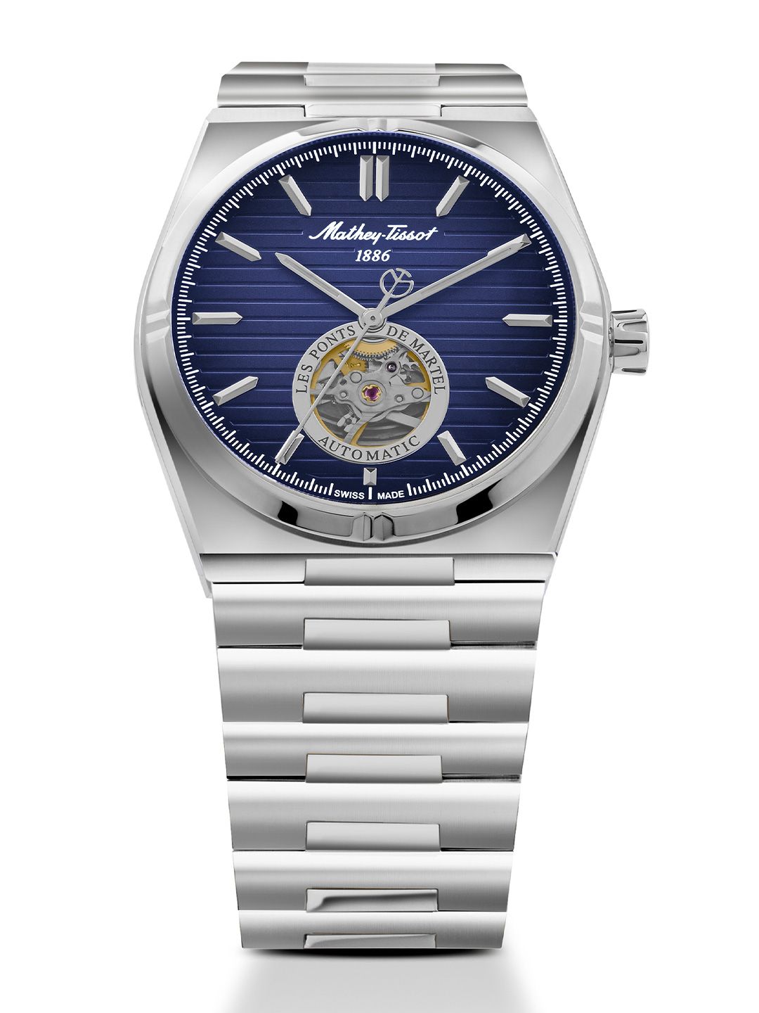 Buy Mathey-Tissot Men Swiss Made Zeus Open Heart Automatic Blue